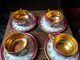 Vintage Bohemia Donatello Czech Gold Gilt Porcelain 8 Piece Coffee Part Set