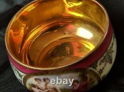 Vintage Bohemia Donatello Czech Gold Gilt Porcelain 8 Piece Coffee Part Set