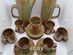 Vintage Bolingey Pottery, Perranporth 15 Piece Coffee Set, Mike Edwards, Ex Rare