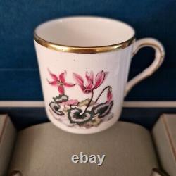 Vintage Boxed Set of 6 Royal Worcester Demitasse / Coffee Cups Alpine Flowers