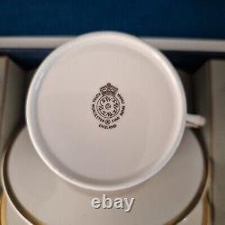 Vintage Boxed Set of 6 Royal Worcester Demitasse / Coffee Cups Alpine Flowers