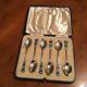 Vintage Boxed Set Of 6 Silver & Enamel Tea Or Coffee Spoons By Turner & Simpson