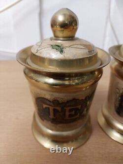 Vintage Brass Tea, Coffee And Sugar Set