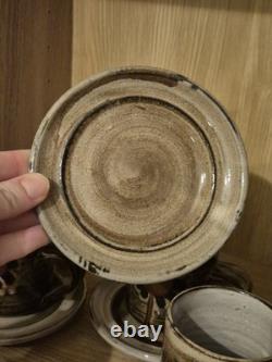 Vintage Briglin Studio Pottery Coffee Set Retro 70s Sunflower Totem MCM