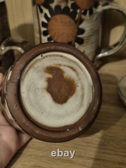 Vintage Briglin Studio Pottery Coffee Set Retro 70s Sunflower Totem MCM