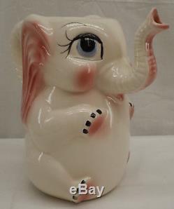 Vintage C. Briher Anthropomorphic Elephant Coffee Pot Pitcher Cup & Saucer Set