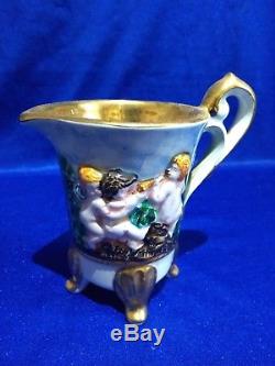 Vintage Capodimonte'Cherub' Coffee Set with Sugar Pot & Milk Jug 1st Quality