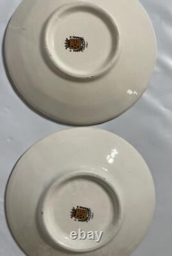 Vintage Capodimonte Coffee Set Sugar Bowl, Cups With Saucers