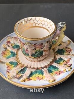 Vintage Capodimonte Demitasse Set Italy 1930