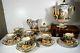 Vintage Capodimonte Full Color Tea Coffee Set 6 Cups Cream Sugar Italian Cherub