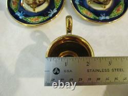 Vintage Capodimonte Italy Cobalt Blue Demitasse Espresso Coffee Set Cherubs