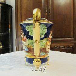 Vintage Capodimonte Italy Cobalt Blue Demitasse Espresso Coffee Set Cherubs