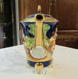 Vintage Capodimonte Italy Cobalt Blue Demitasse Espresso Coffee Set Cherubs