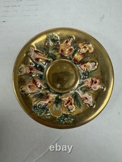 Vintage Capodimonte Italy Gold Tea Coffee Set Porcelain Cherubs