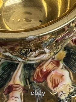 Vintage Capodimonte Italy Gold Tea Coffee Set Porcelain Cherubs