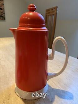 Vintage Carlton Ware Art Deco Oslo Red And White Complete Coffee Set