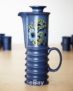 Vintage Carlton Ware Blue Coffee/Tea 15 Piece Set