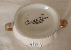 Vintage Carlton Ware'Rita' 15 Piece Art Deco Coffee Set in Blush Pink & Gilt