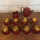 Vintage Carlton Ware Rouge Royale Coffee Set England Red Gold Demitasse Cups