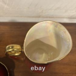 Vintage Carlton Ware Rouge Royale Coffee Set England Red Gold Demitasse Cups