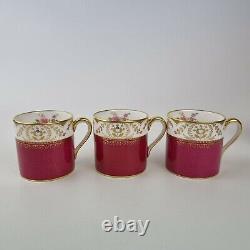 Vintage Cased Set Of 6 Spode Red Regent Coffee Cans And Saucers #2