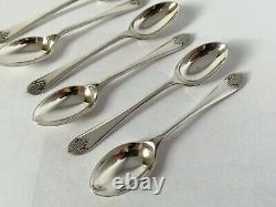 Vintage Cased Set of 6 Solid Silver Tea / Coffee Spoons Walker & Hall, 1928