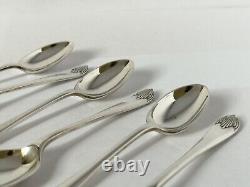 Vintage Cased Set of 6 Solid Silver Tea / Coffee Spoons Walker & Hall, 1928