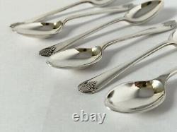 Vintage Cased Set of 6 Solid Silver Tea / Coffee Spoons Walker & Hall, 1928