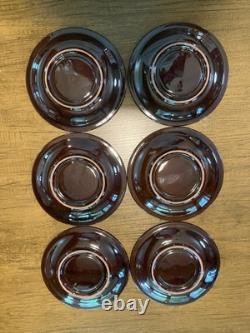 Vintage Ceramic Tea / Coffee Set (15 piece) Brown Tan Cream Unbranded 3 Tone