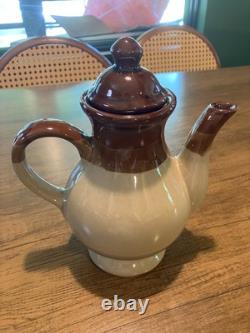 Vintage Ceramic Tea / Coffee Set (15 piece) Brown Tan Cream Unbranded 3 Tone