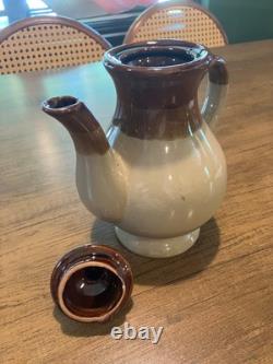 Vintage Ceramic Tea / Coffee Set (15 piece) Brown Tan Cream Unbranded 3 Tone