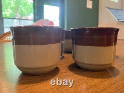 Vintage Ceramic Tea / Coffee Set (15 piece) Brown Tan Cream Unbranded 3 Tone