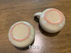 Vintage Ceramic Tea / Coffee Set (15 piece) Brown Tan Cream Unbranded 3 Tone