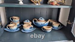 Vintage Coastal Tea Set 6 Cups