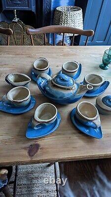 Vintage Coastal Tea Set 6 Cups