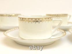 Vintage Coffee Set 5 Cups with Saucer, Louise Geschutzt Porcelain