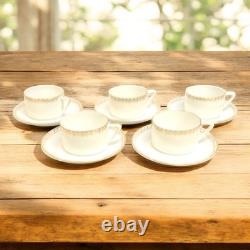 Vintage Coffee Set 5 Cups with Saucer, Louise Geschutzt Porcelain