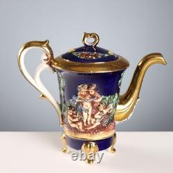 Vintage Coffee Set G. V. R. Capodimonte Ceramic Italy XX Century Original