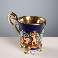Vintage Coffee Set G. V. R. Capodimonte Ceramic Italy XX Century Original