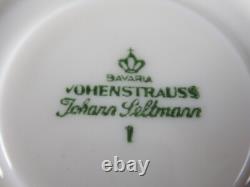 Vintage Coffee Set X10 Porcelain Bavaria Border Leaves and Gold XX Century