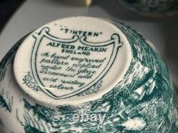 Vintage Coffee Tea Set Alfred Meakin Tintern Hand Engraved Transferware England