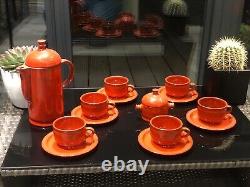 Vintage Coffee set Ceramano W Germany Sunset Orange