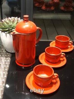 Vintage Coffee set Ceramano W Germany Sunset Orange