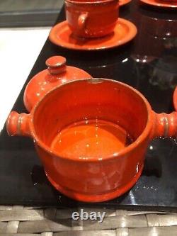 Vintage Coffee set Ceramano W Germany Sunset Orange