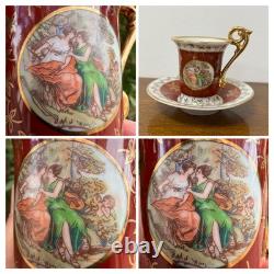 Vintage Coffee set for 6 persons, GDR production, Eisenberg Special Porcelain