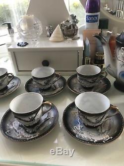 Vintage Complete Imperial White Dragon Coffee Set. Ship Worldwide