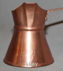Vintage Copper Turkish Coffee Set Pot And 5 Cups