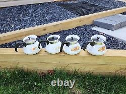 Vintage Corning Ware Coffee Tea Pot 6 Cup + Lid 1960's Mint set of Four Tea Pots