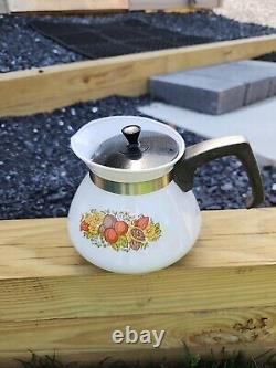 Vintage Corning Ware Coffee Tea Pot 6 Cup + Lid 1960's Mint set of Four Tea Pots