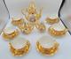 Vintage Crown Bavaria Gold Porcelain Coffee Set 15 Pcs Victorian Romantic Scenes